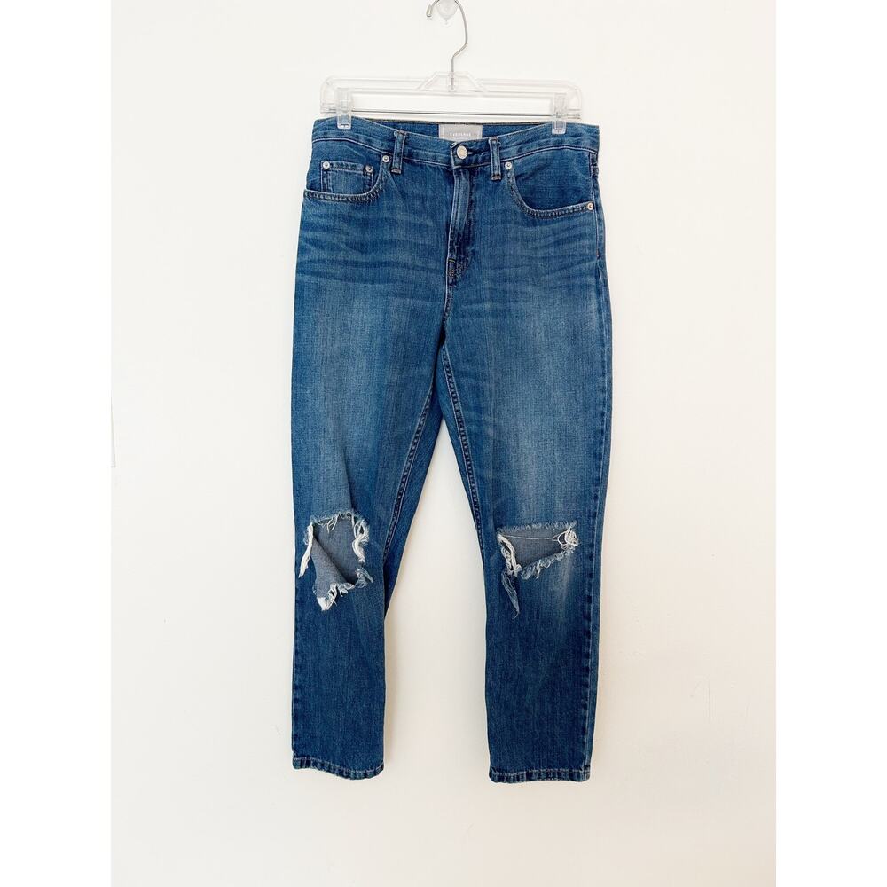 Everlane The Summer Jean Ripped Knees Size 27R High Rise Cropped Jeans